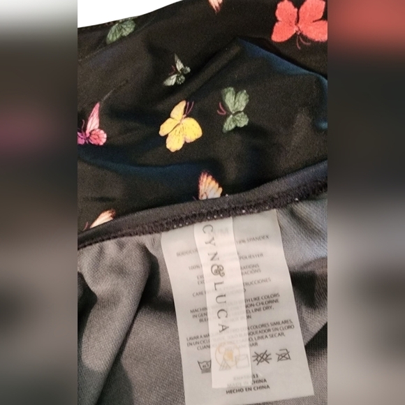 Cyn & Luca Swim Butterfly One Piece Swimsuit Women's M Black - Picture 7 of 9